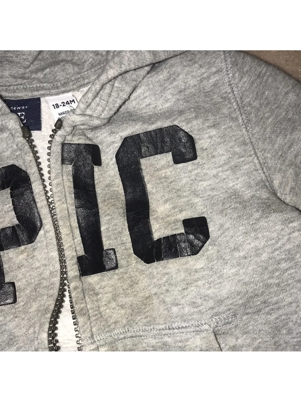 The Children’s Place 18-24 months Gray 'EPIC' Zip-Up Hoodie